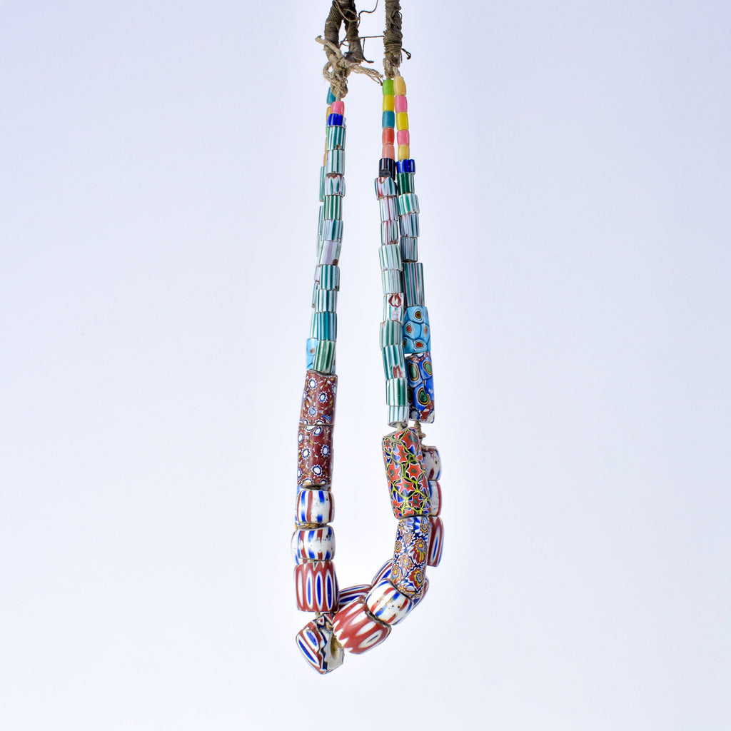 Tivi Mixed Venetian Trade Beads Double Strand Necklace Nigeria