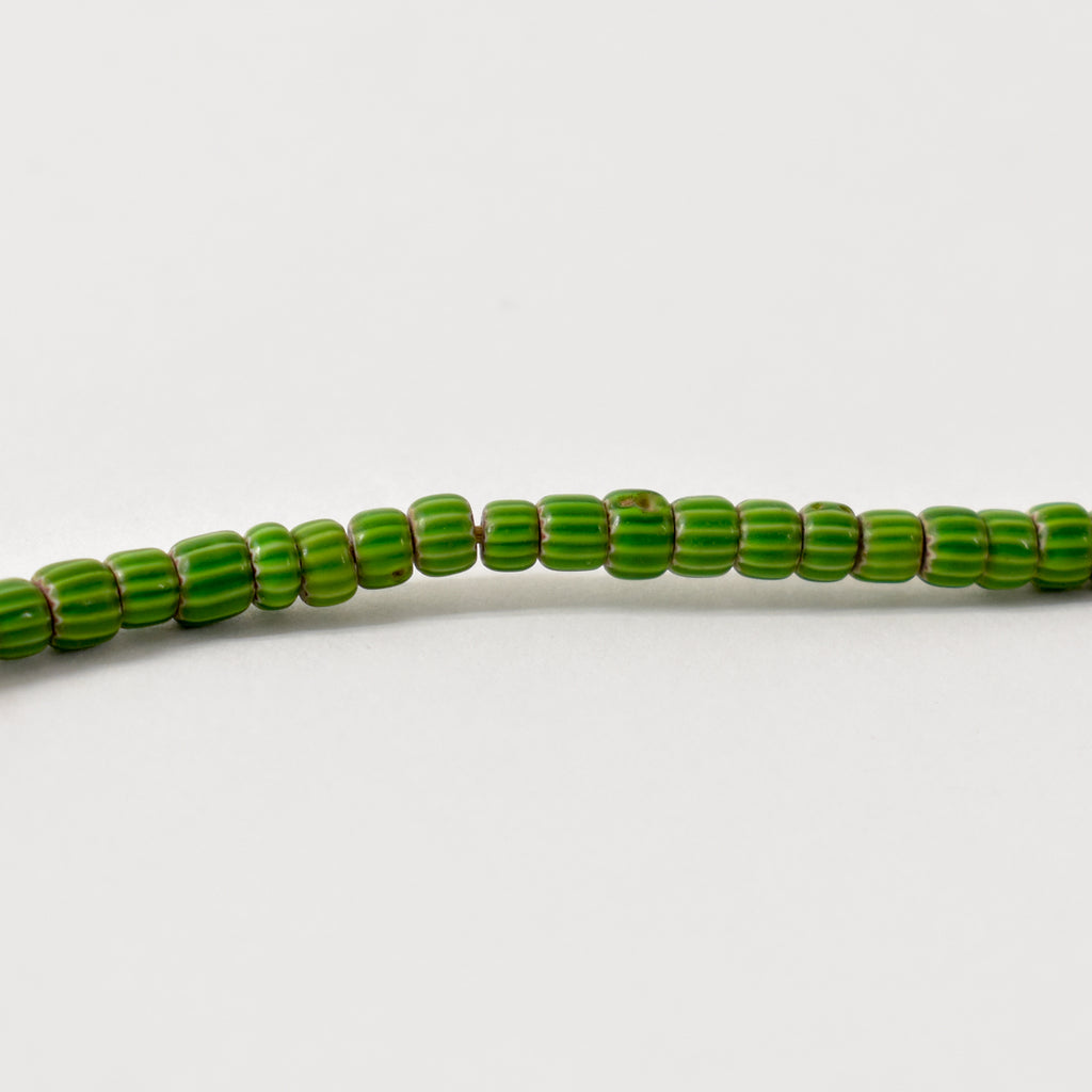 Green Chevron Venetian Trade Beads