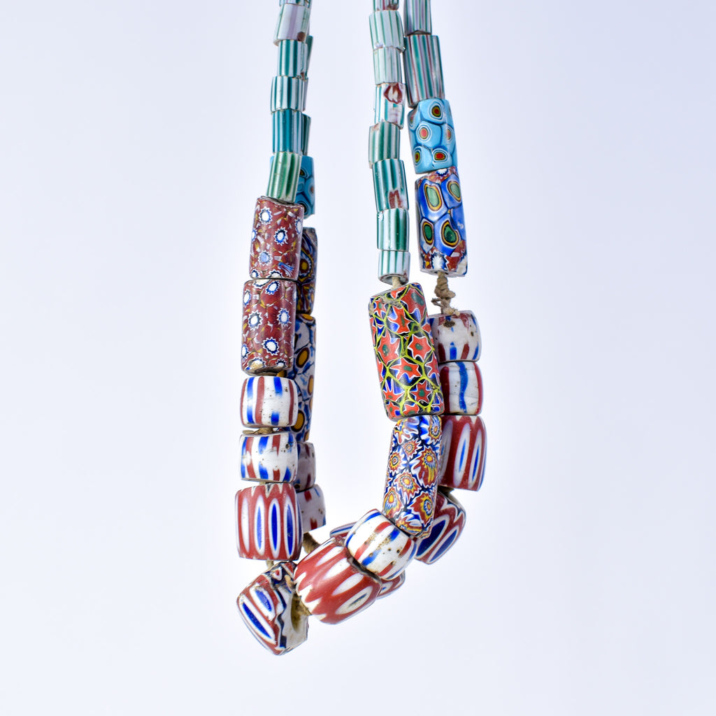 Tivi Mixed Venetian Trade Beads Double Strand Necklace Nigeria