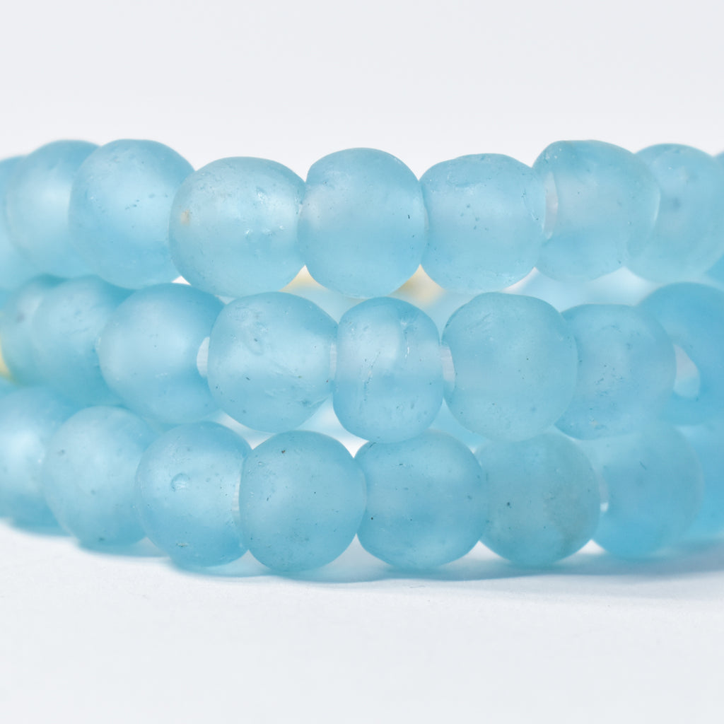 Turquoise Krobo "Recycled" Powder Glass Trade Beads