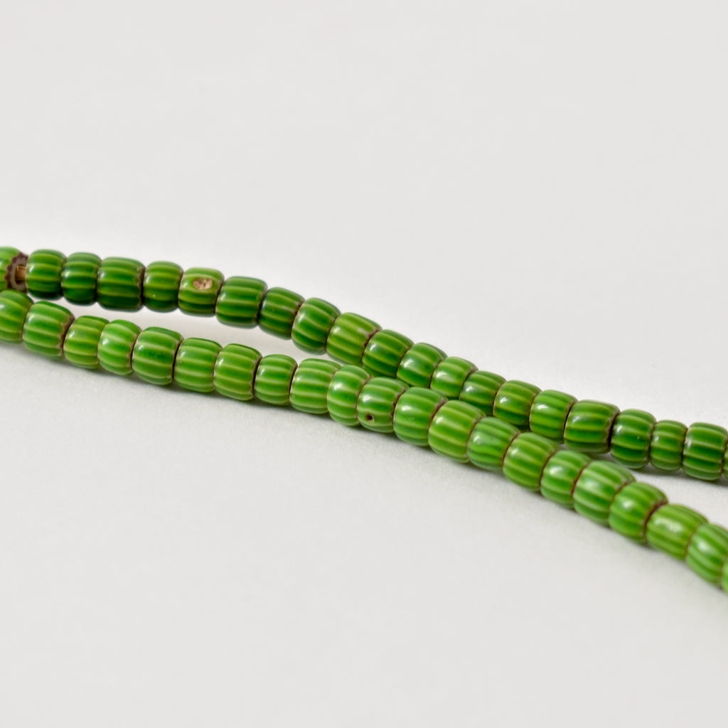 Green Chevron Venetian Trade Beads