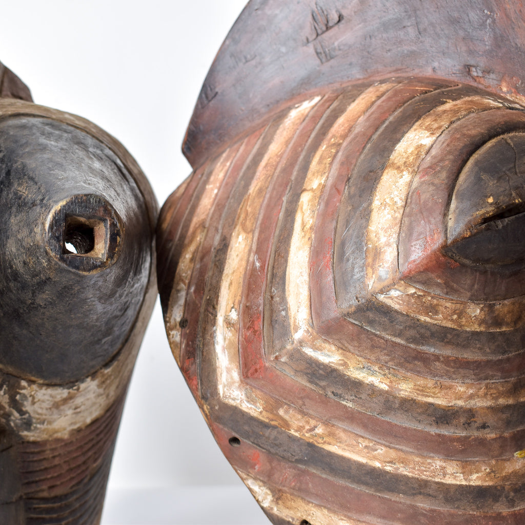 Songye Kifwebe Mask Pair Male and Female Congo