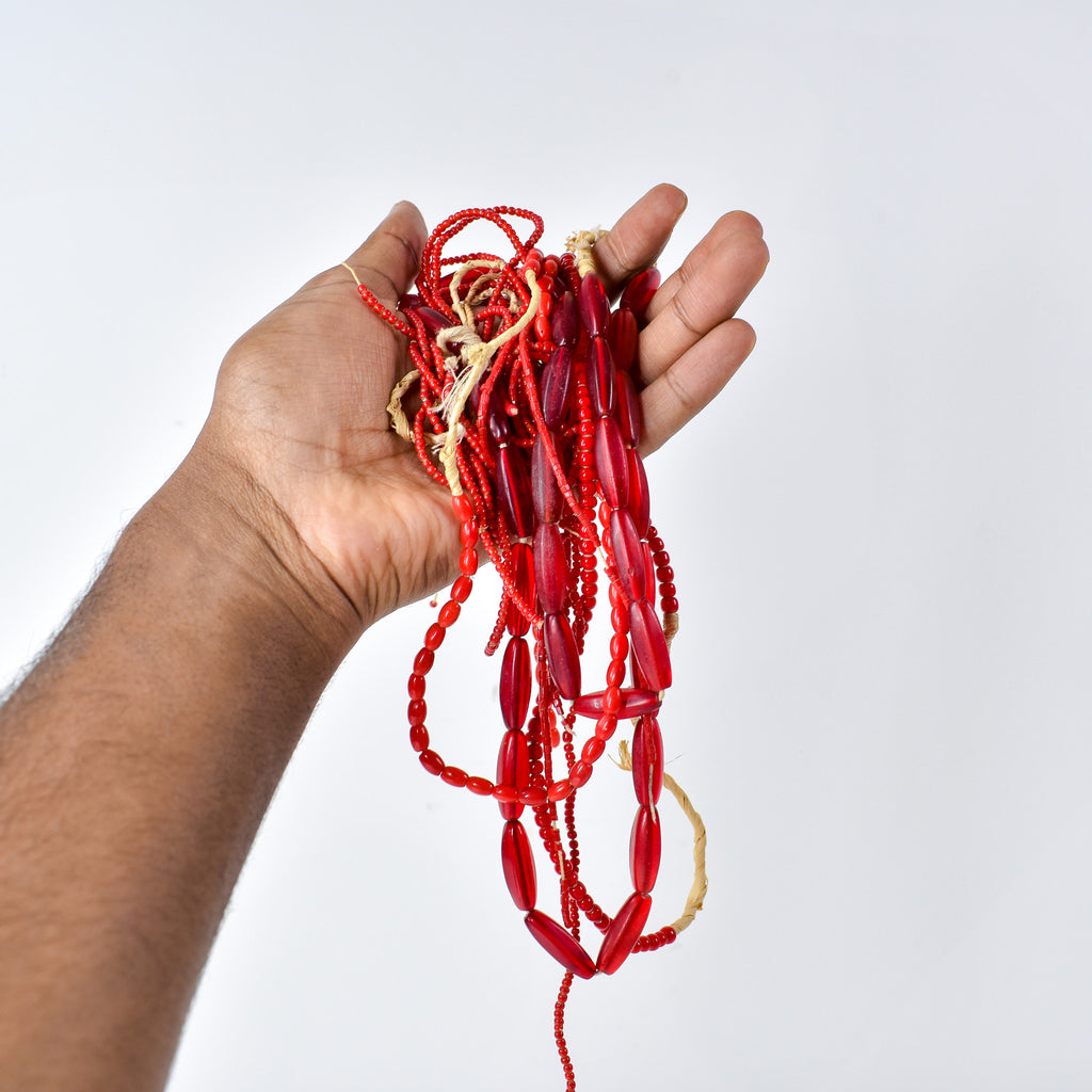 Bohemian Red Trade Beads Grab Bag