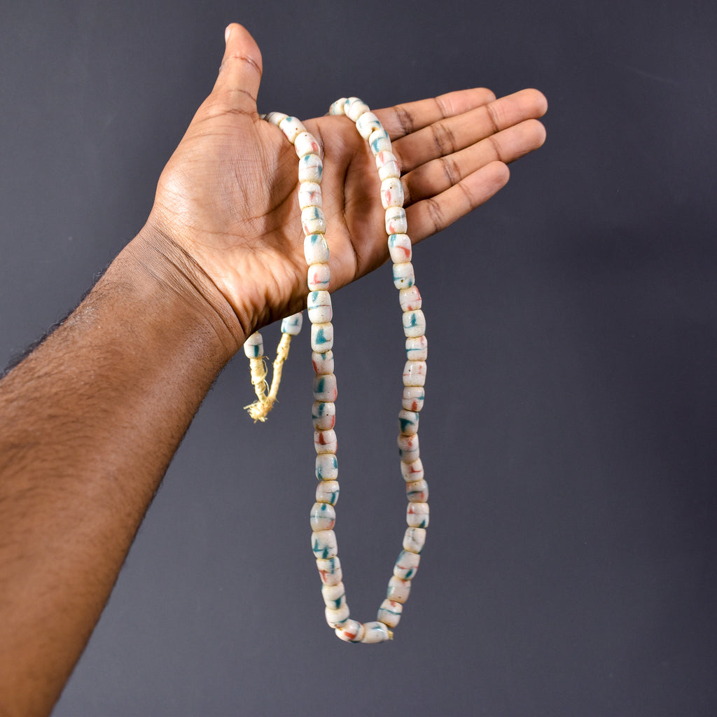 Krobo Recycled Powder Glass Trade Beads 31 Inch