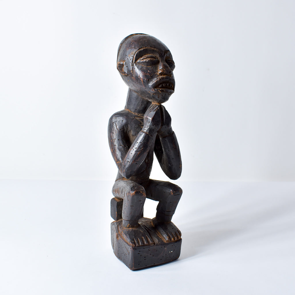 Baule Seated Wood Figure Côte d'Ivoire