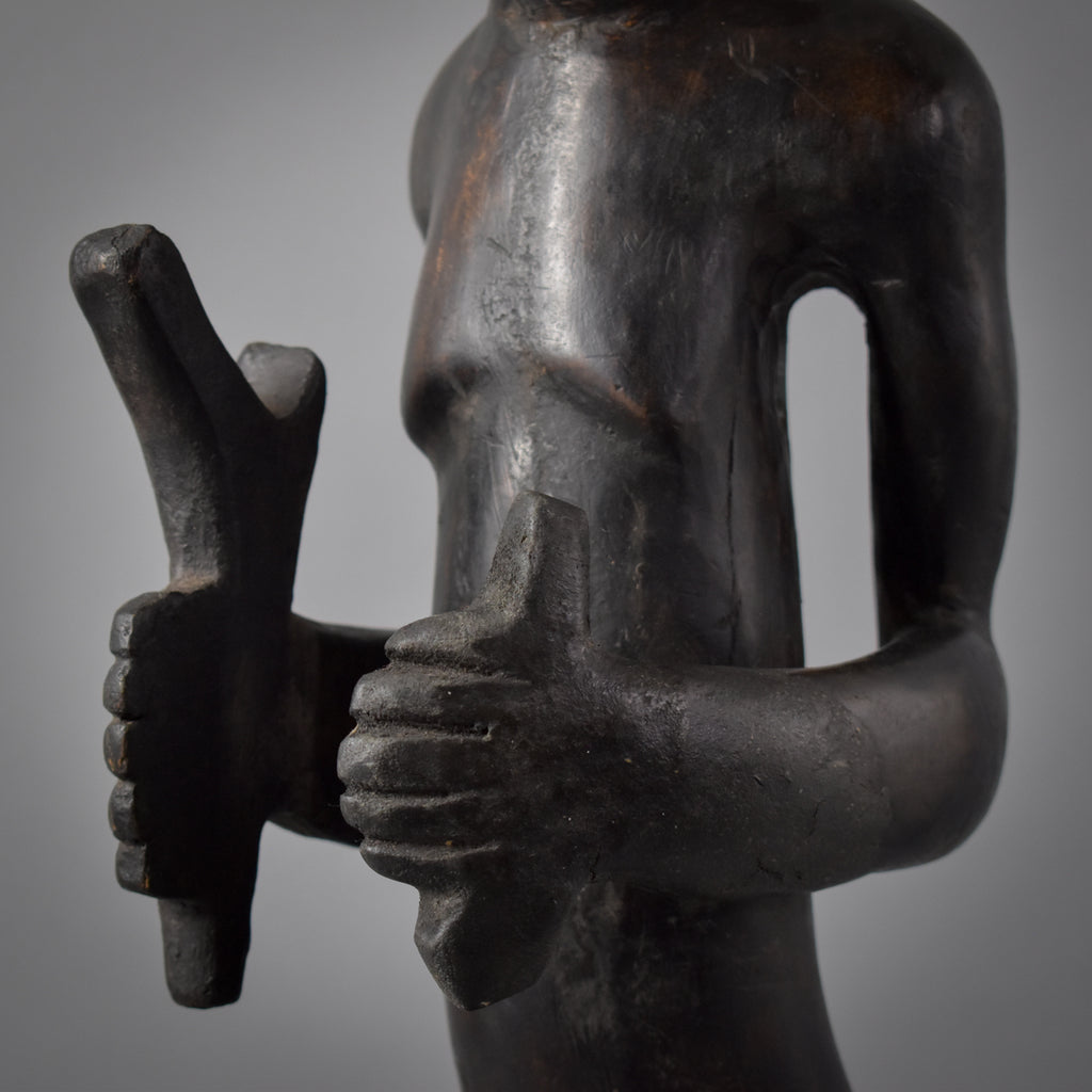 Chokwe Kiuumbu Chief Mwanangana Figure on Custom Base Congo