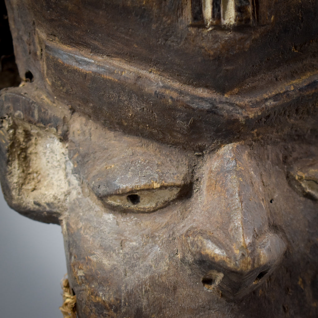 Pende Mask with Woven Hood Congo