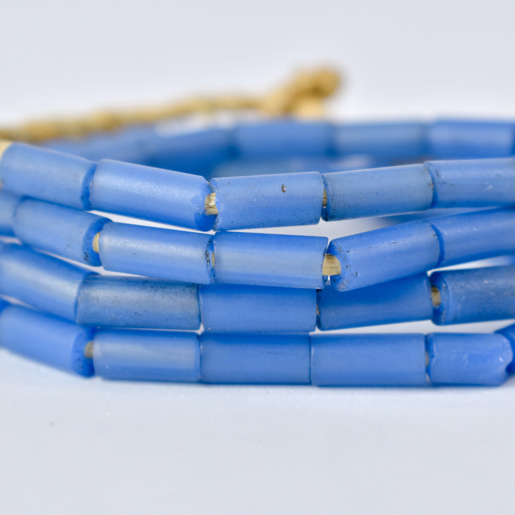 Bida Glass Blue Trade Beads Nigeria