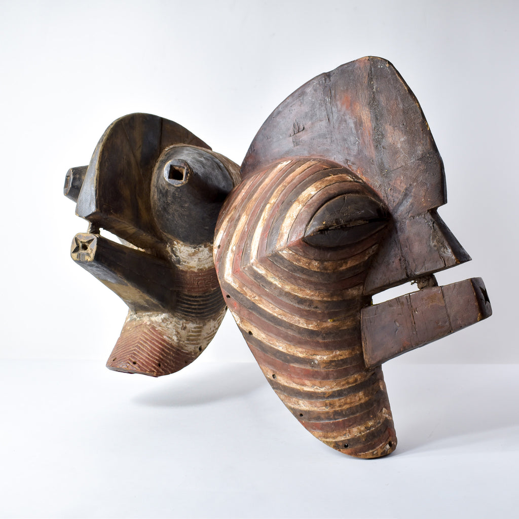 Songye Kifwebe Mask Pair Male and Female Congo