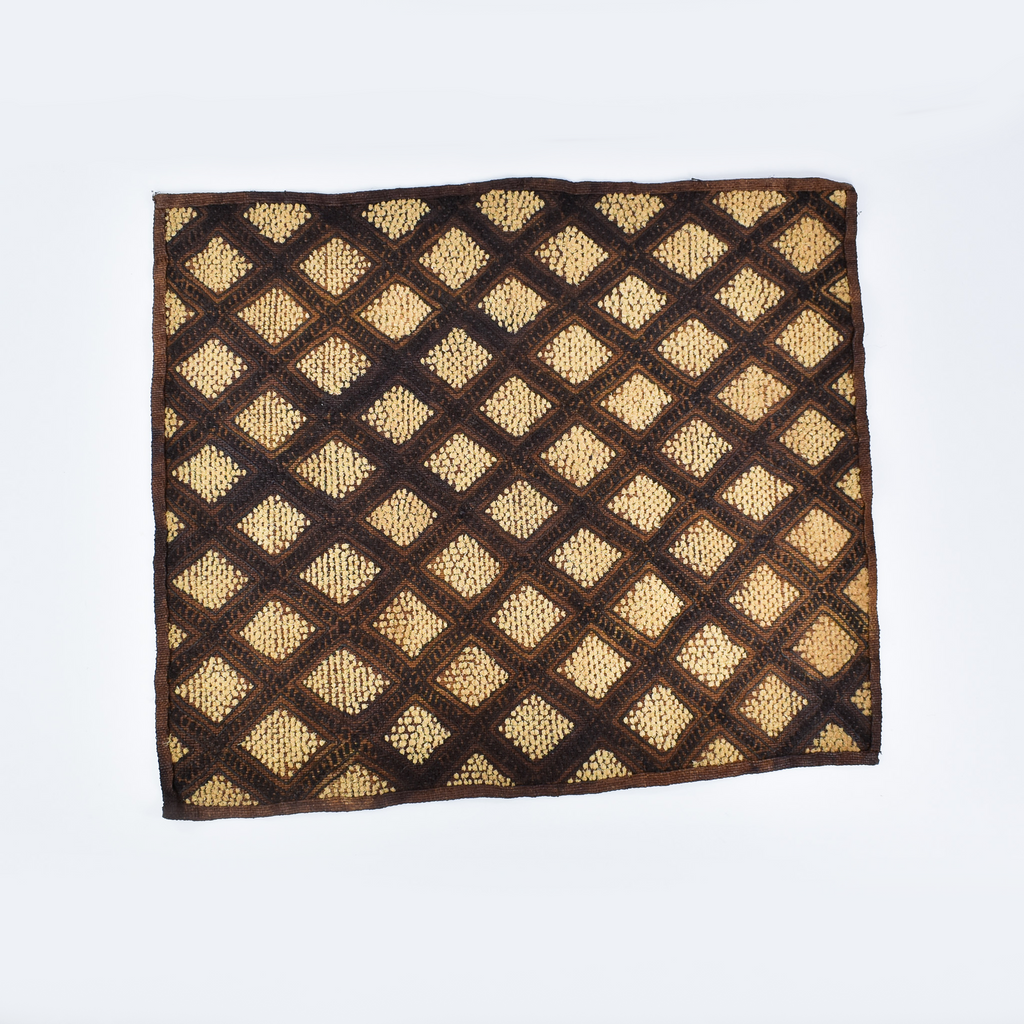 Kuba Raffia Square Textile Congo 22x19 Inch