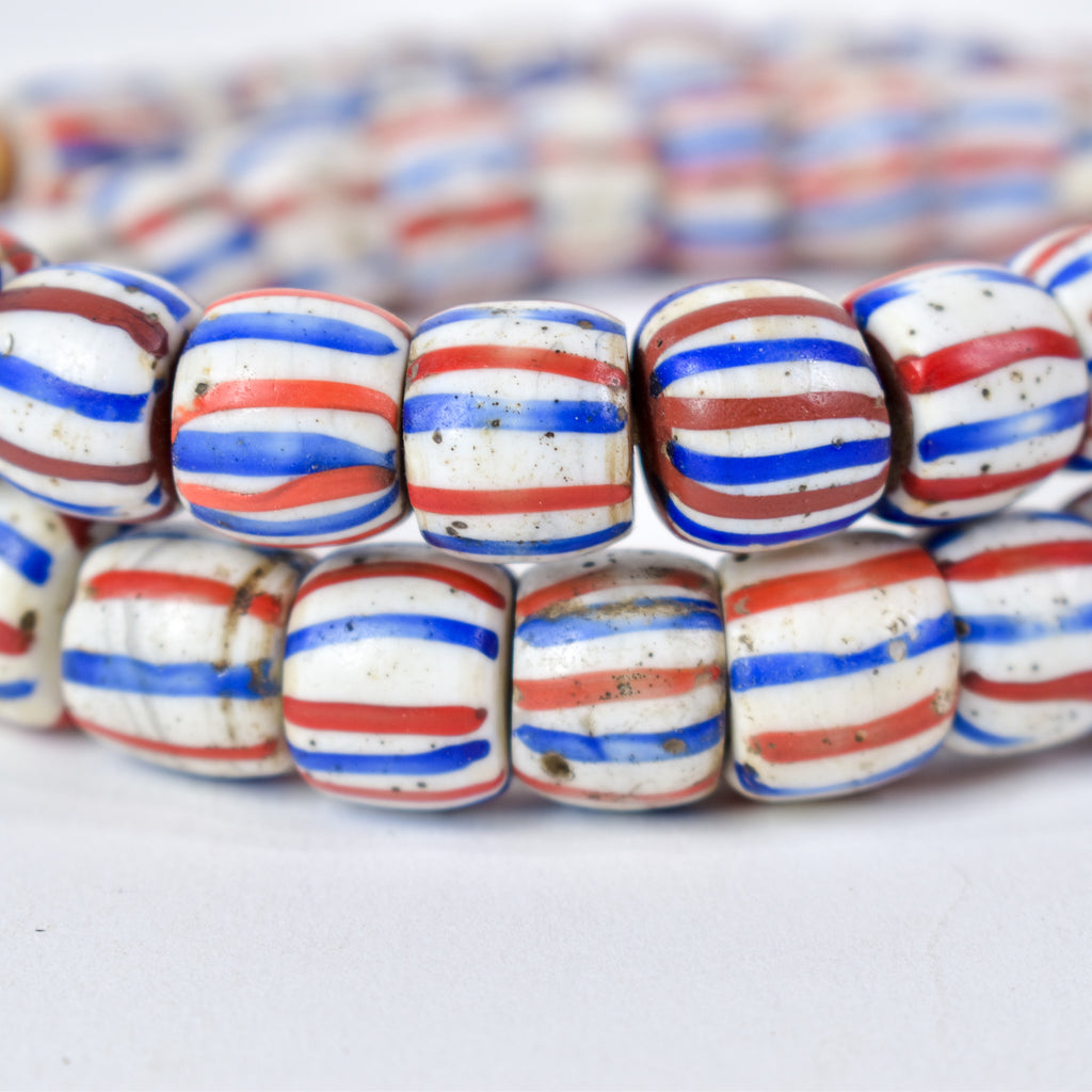 American Flag Chevron Venetian Trade Beads Henry Collection