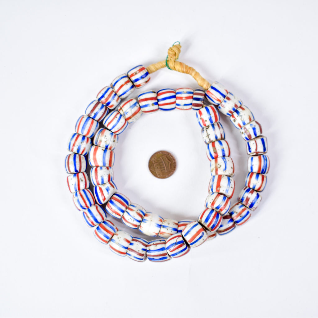 American Flag Chevron Venetian Trade Beads Henry Collection