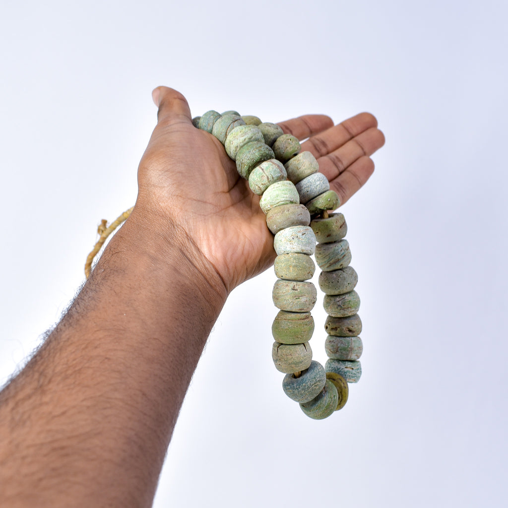 Hebron Kano Graduated Green Trade Beads