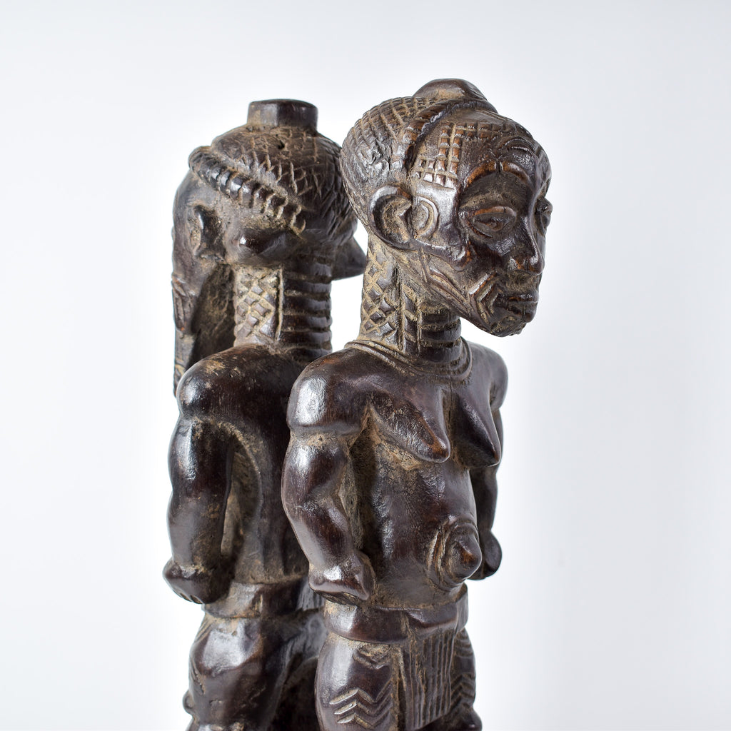 Bene Lulua Divination Double Figure on Custom Base Congo