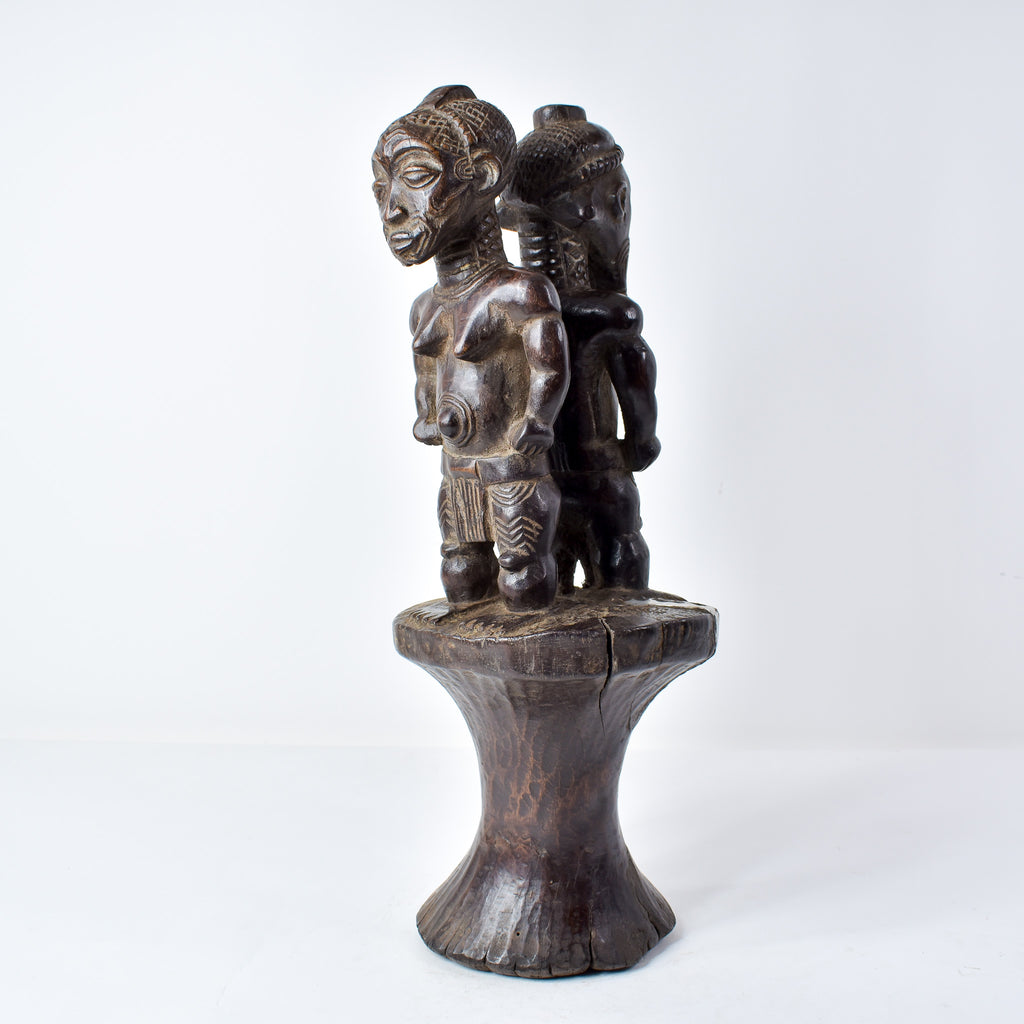 Bene Lulua Divination Double Figure on Custom Base Congo