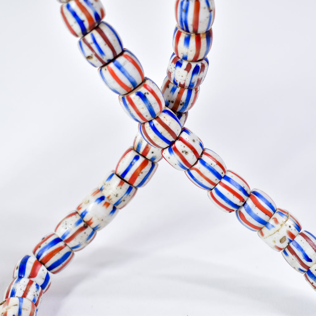 American Flag Chevron Venetian Trade Beads Henry Collection