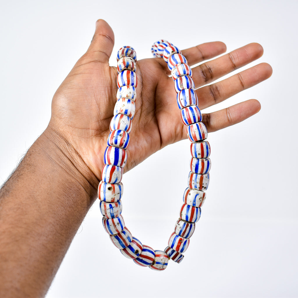 American Flag Chevron Venetian Trade Beads Henry Collection