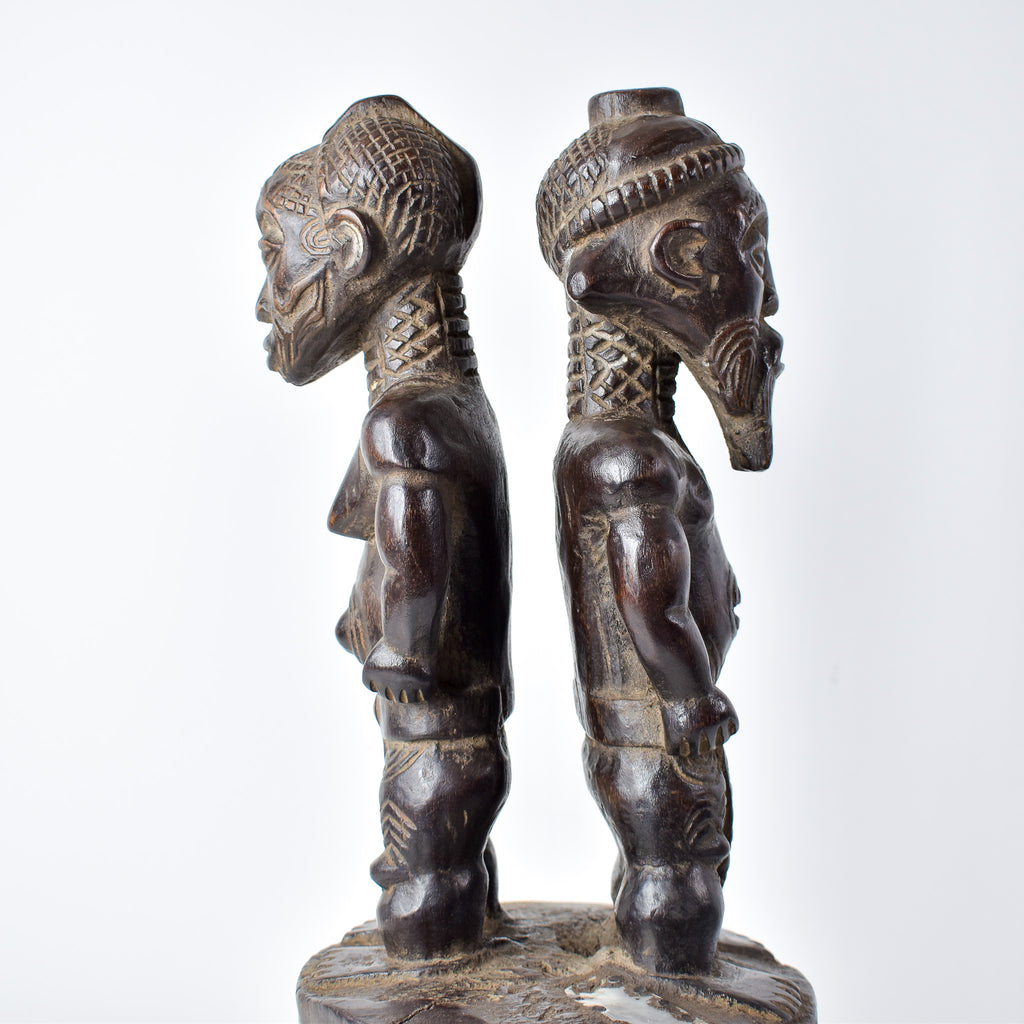 Bene Lulua Divination Double Figure on Custom Base Congo