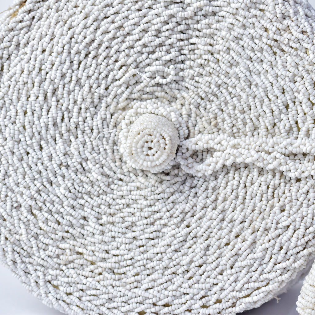 Yoruba White Beaded Hat Nigeria