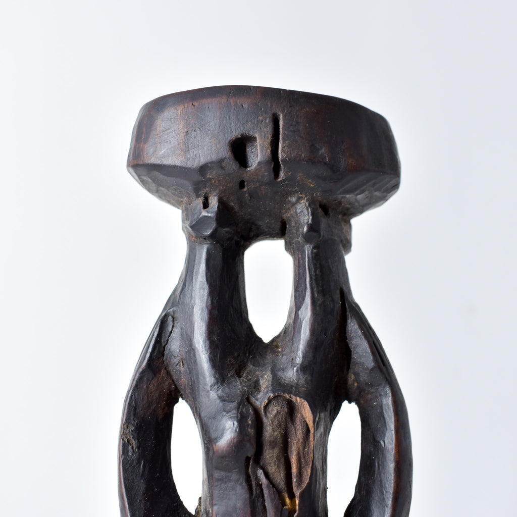 Yoruba Ibeji Male Figure With Glass Bead Necklace Nigeria