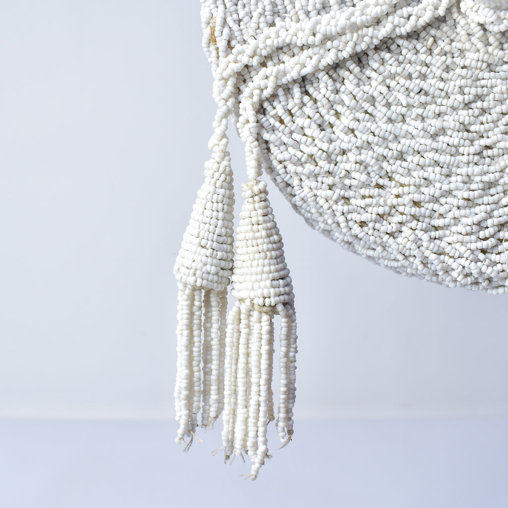 Yoruba White Beaded Hat Nigeria