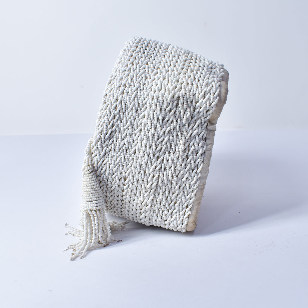 Yoruba White Beaded Hat Nigeria
