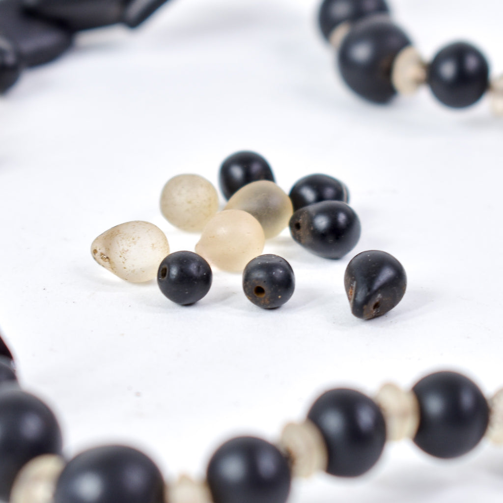 Old Bohemian Black and Clear Trade Beads Henry Collection