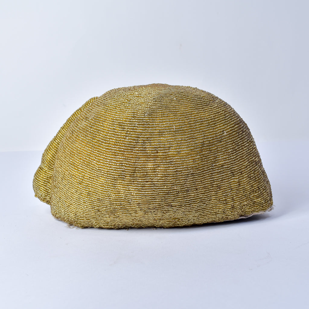 Yoruba Gold Beaded Hat Nigeria