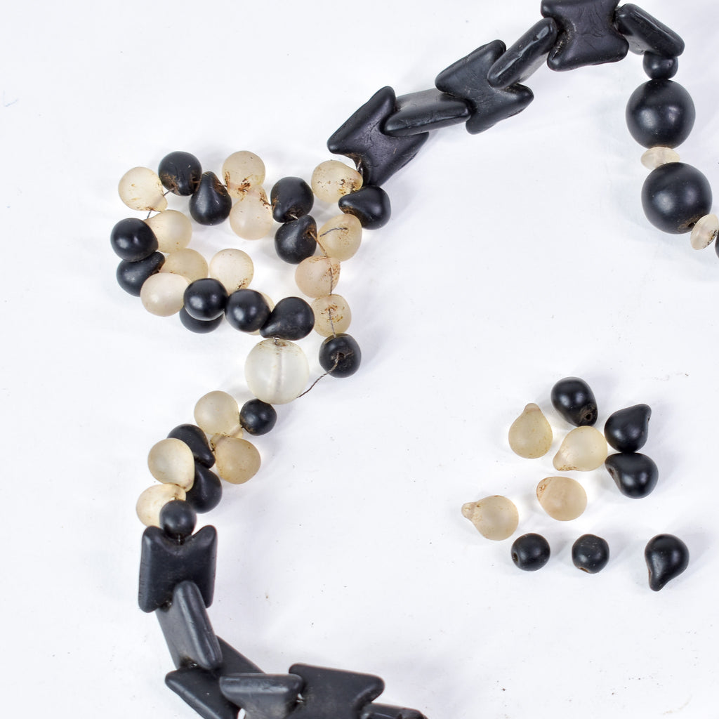 Old Bohemian Black and Clear Trade Beads Henry Collection