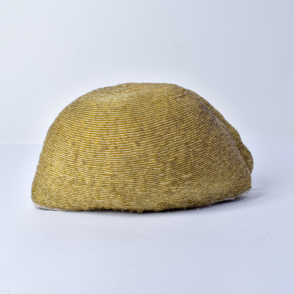 Yoruba Gold Beaded Hat Nigeria
