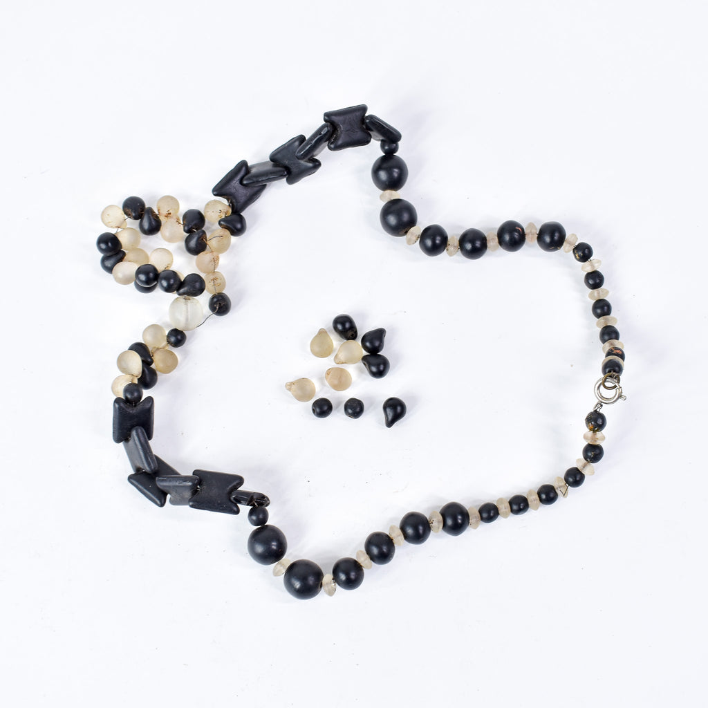Old Bohemian Black and Clear Trade Beads Henry Collection