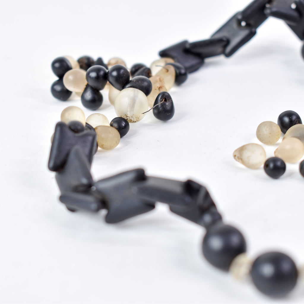 Old Bohemian Black and Clear Trade Beads Henry Collection