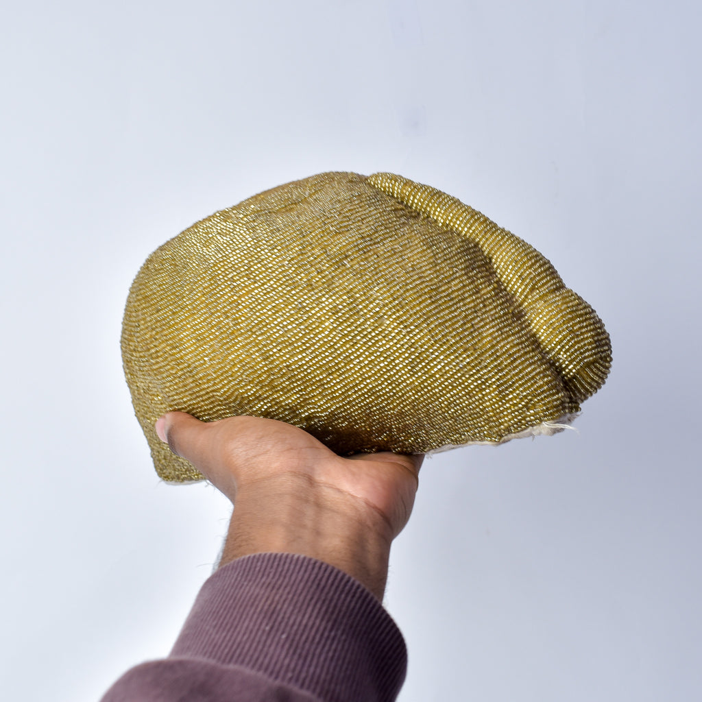 Yoruba Gold Beaded Hat Nigeria