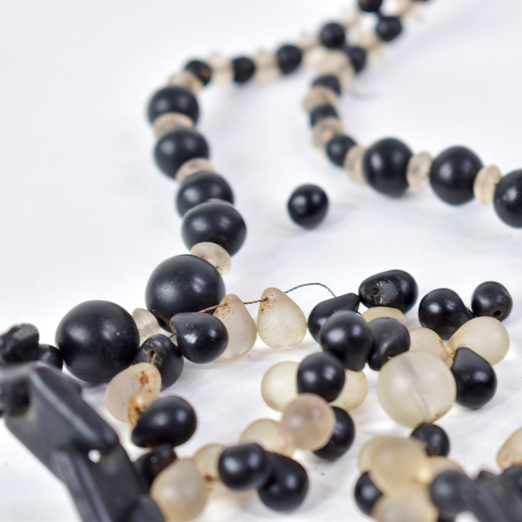 Old Bohemian Black and Clear Trade Beads Henry Collection