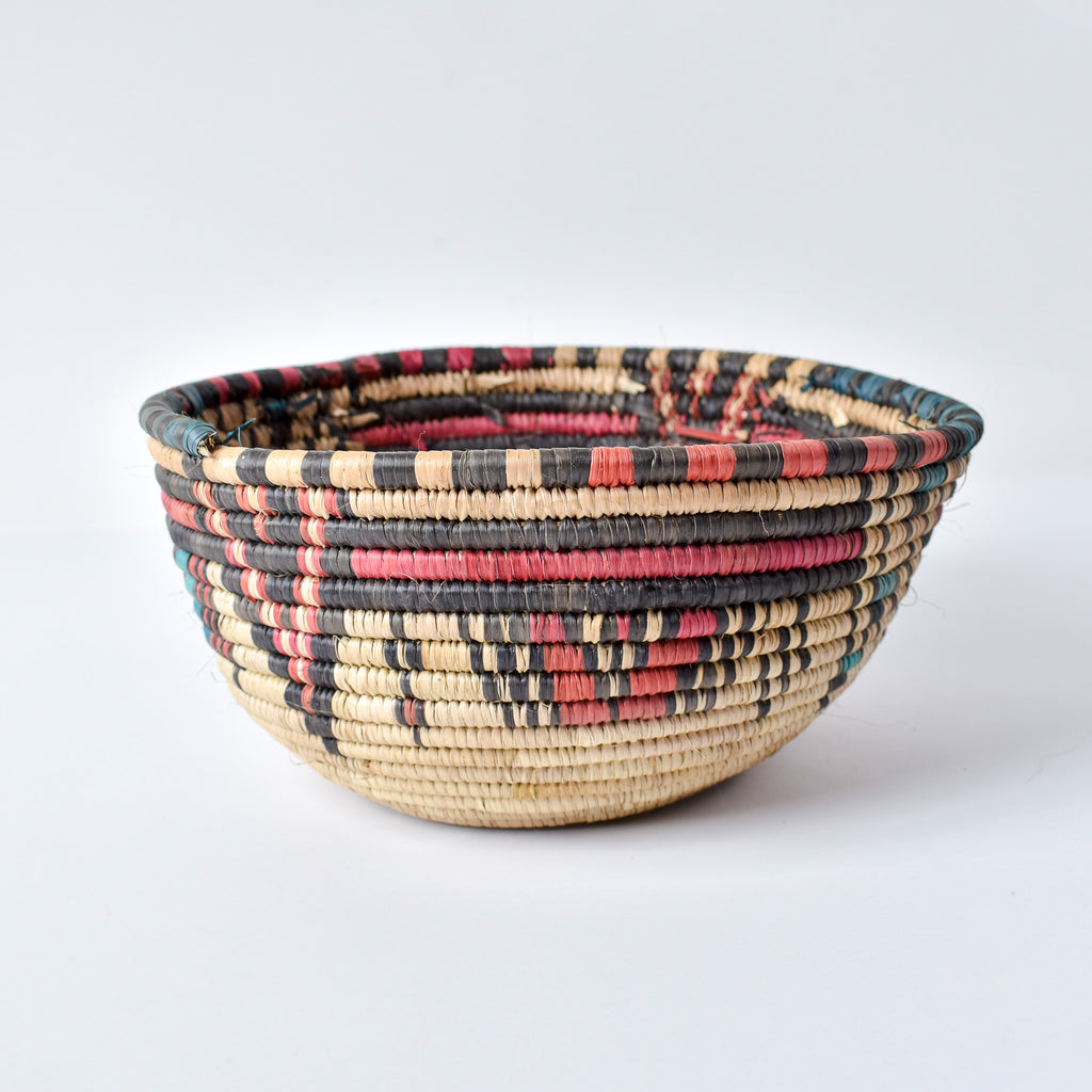 Hausa Grass Basket Bowl Nigeria 9 Inch
