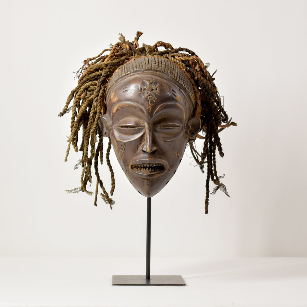 Chokwe Mwana Pwo Mask with Headdress Congo