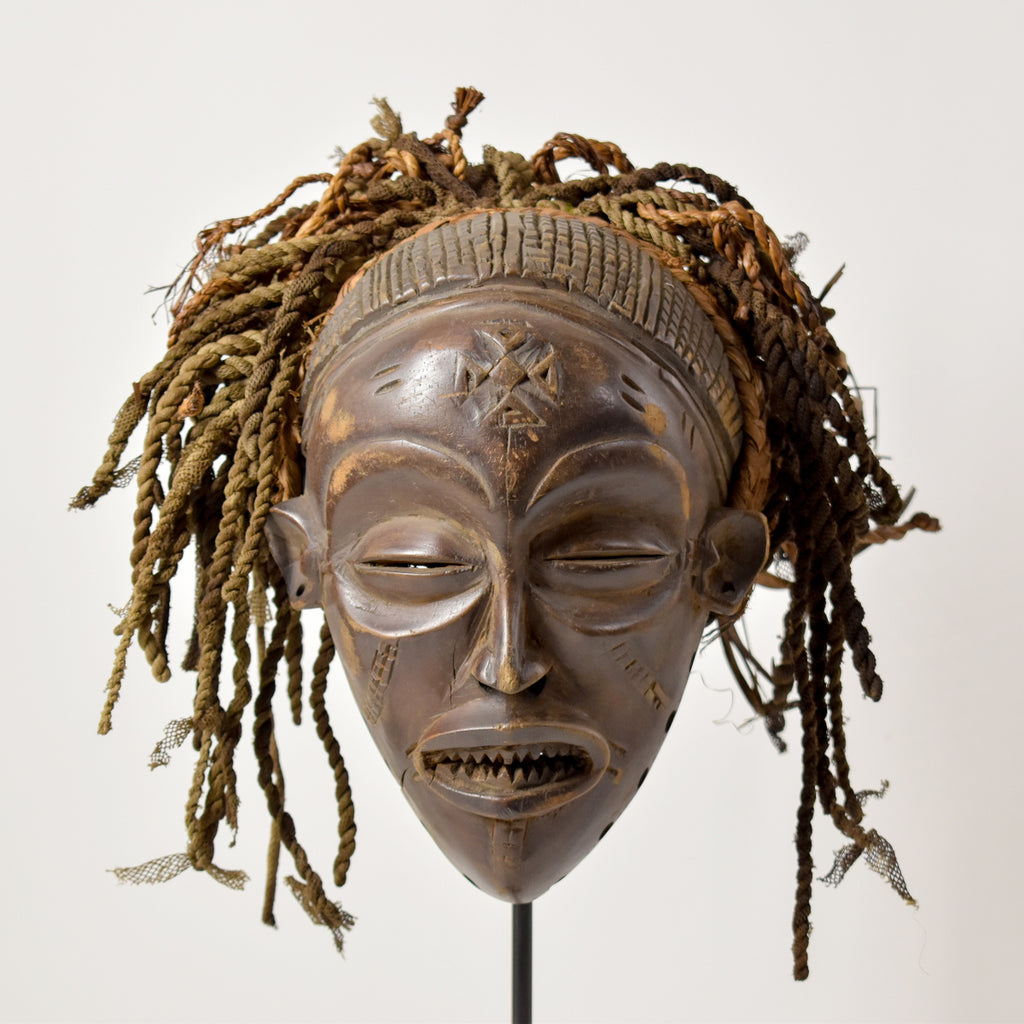 Chokwe Mwana Pwo Mask with Headdress Congo