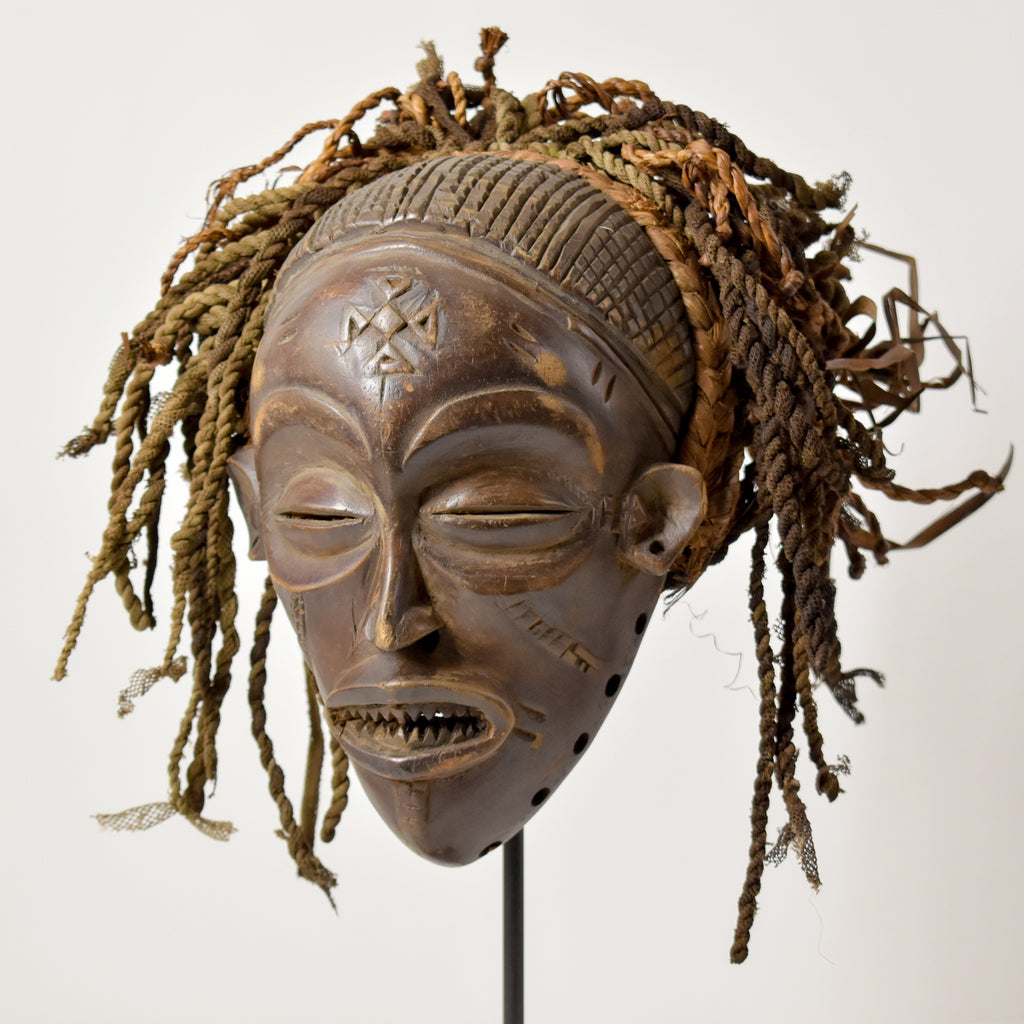 Chokwe Mwana Pwo Mask with Headdress Congo