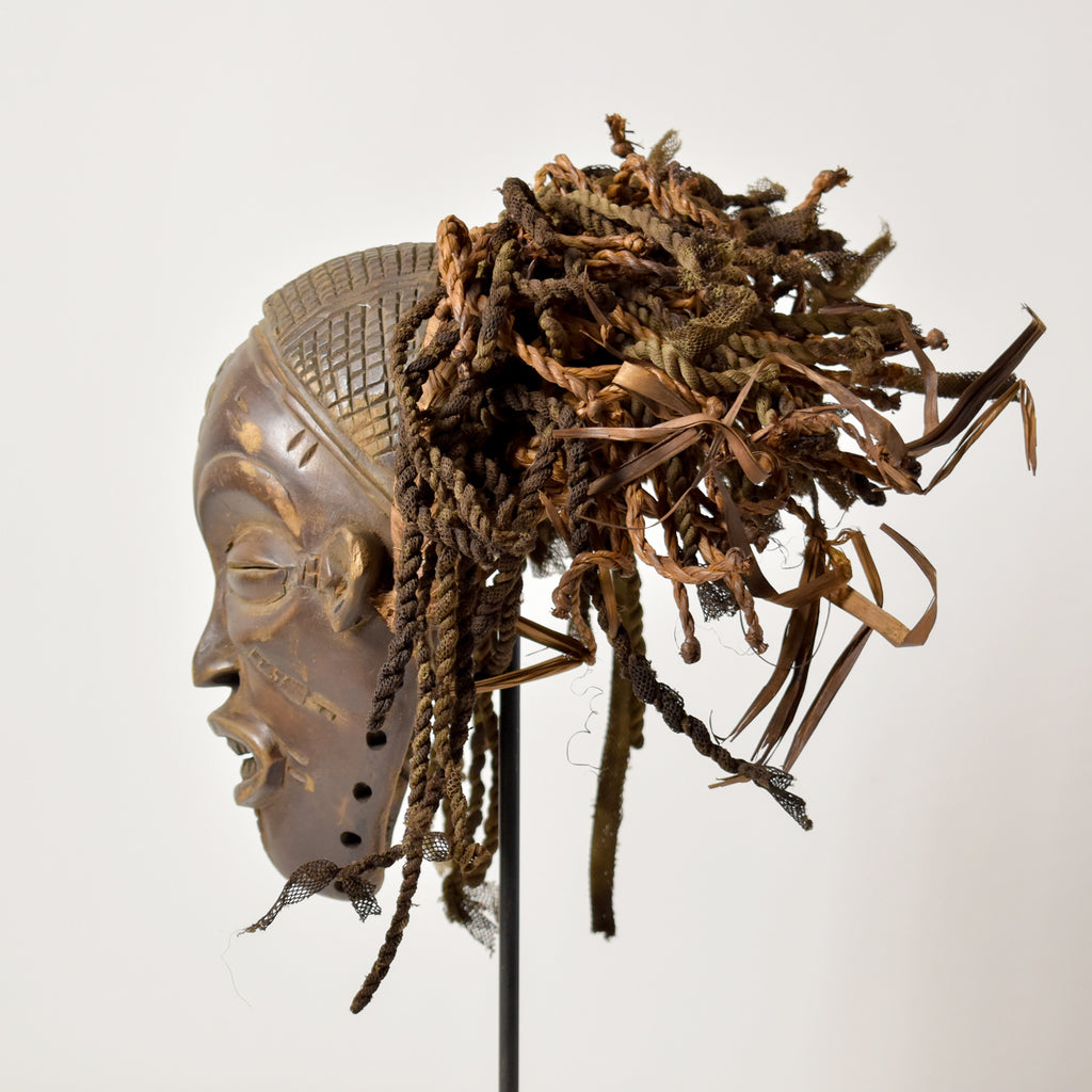 Chokwe Mwana Pwo Mask with Headdress Congo