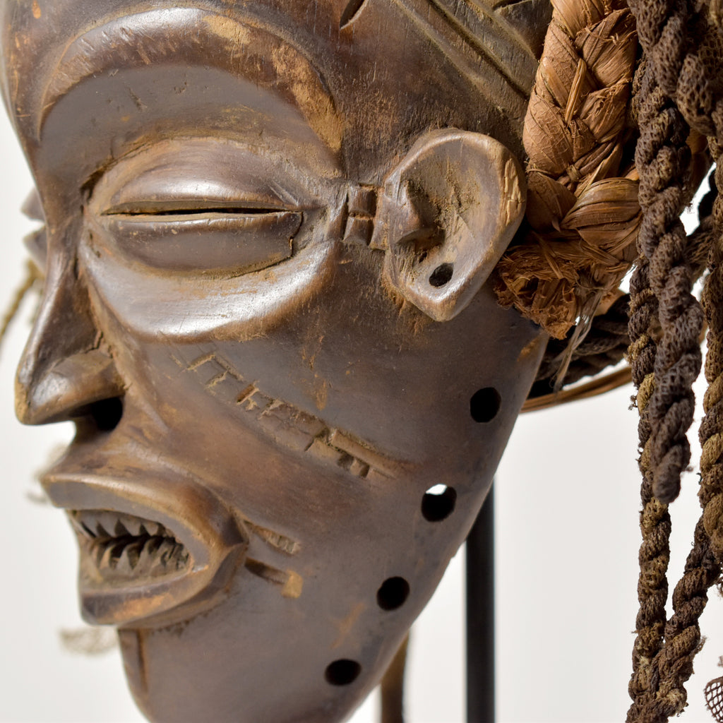 Chokwe Mwana Pwo Mask with Headdress Congo