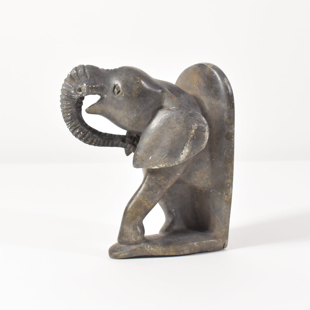 Shona Stone Elephant Sculpture, Bookend, Zimbabwe