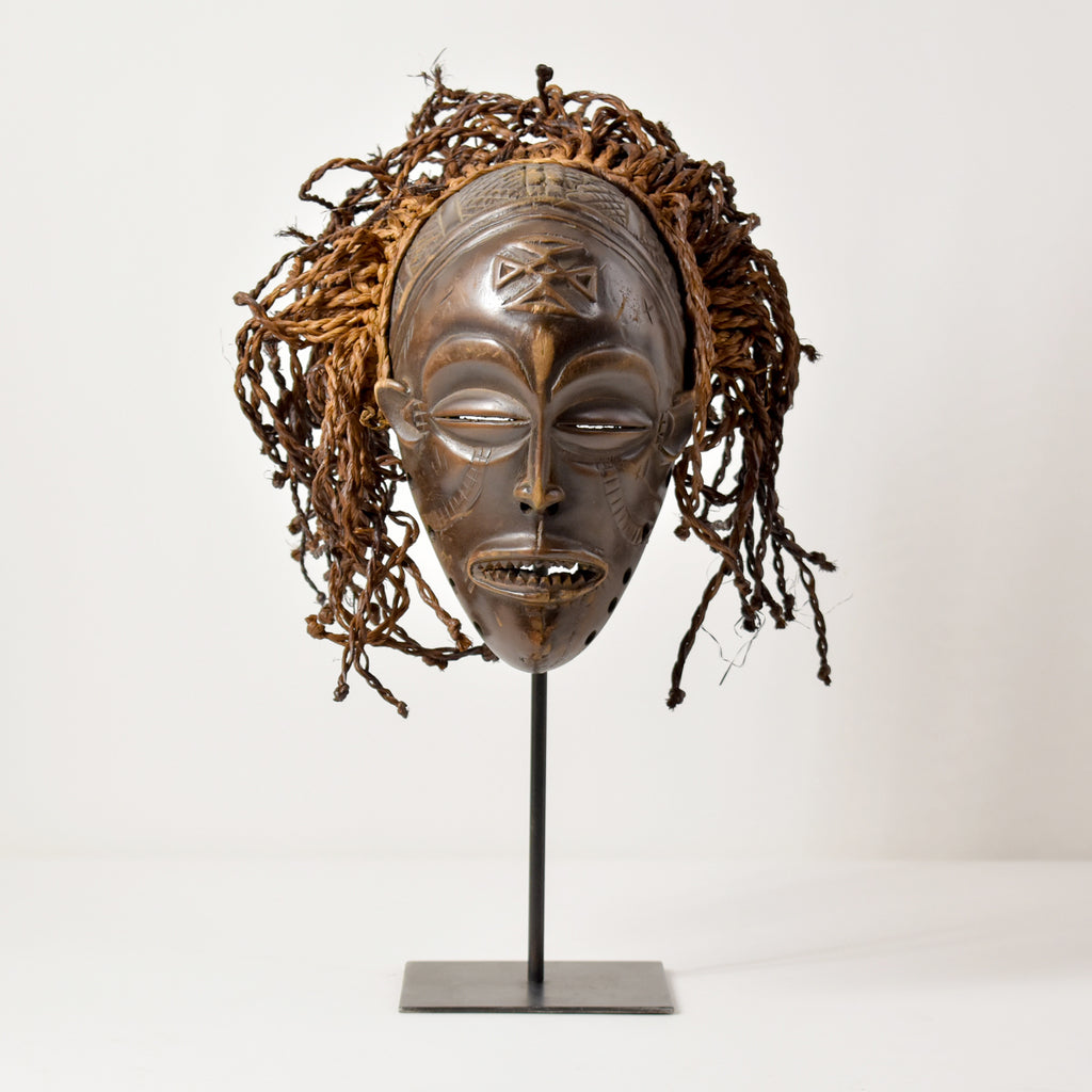 Chokwe Mwana Pwo Mask with Headdress Congo