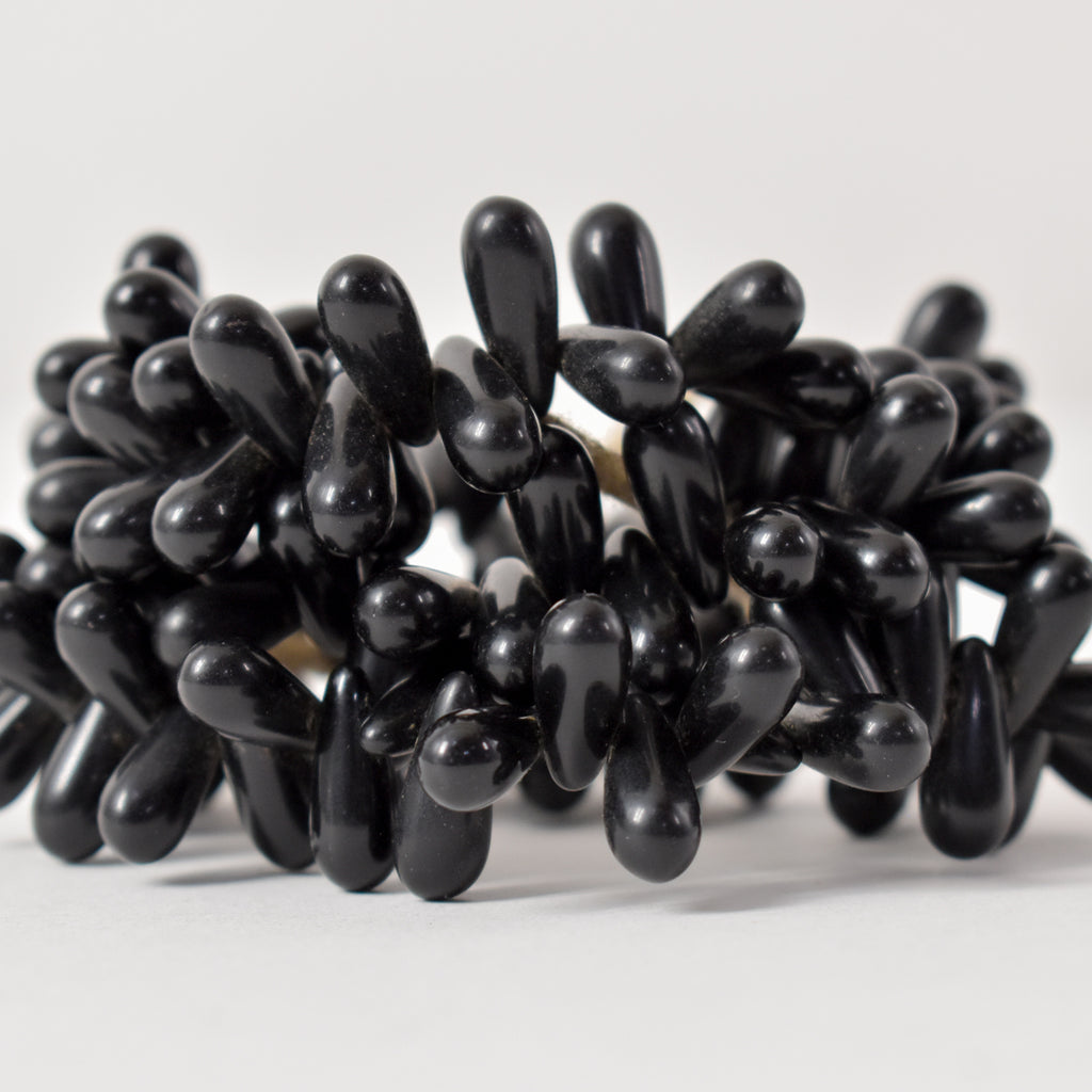 Black Wedding Globular Trade Beads 30 Inch