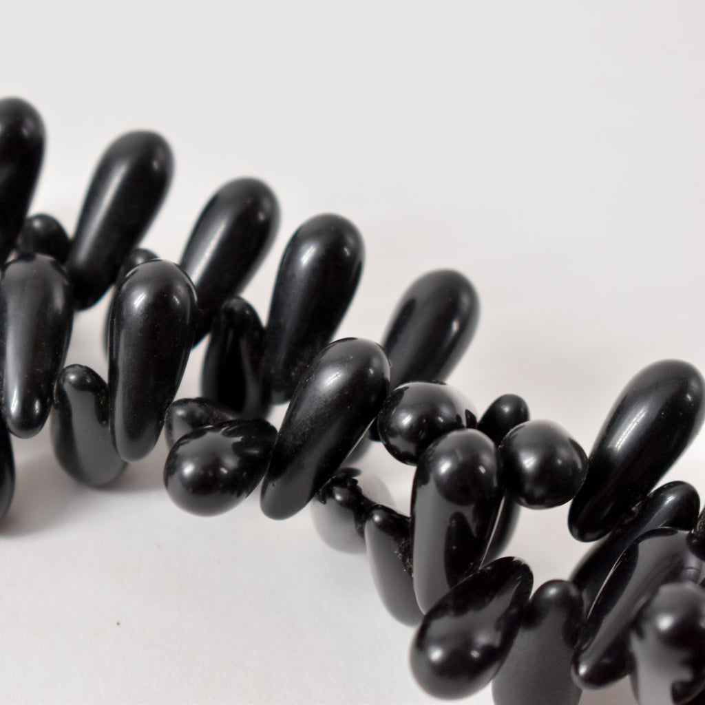 Black Wedding Globular Trade Beads 30 Inch