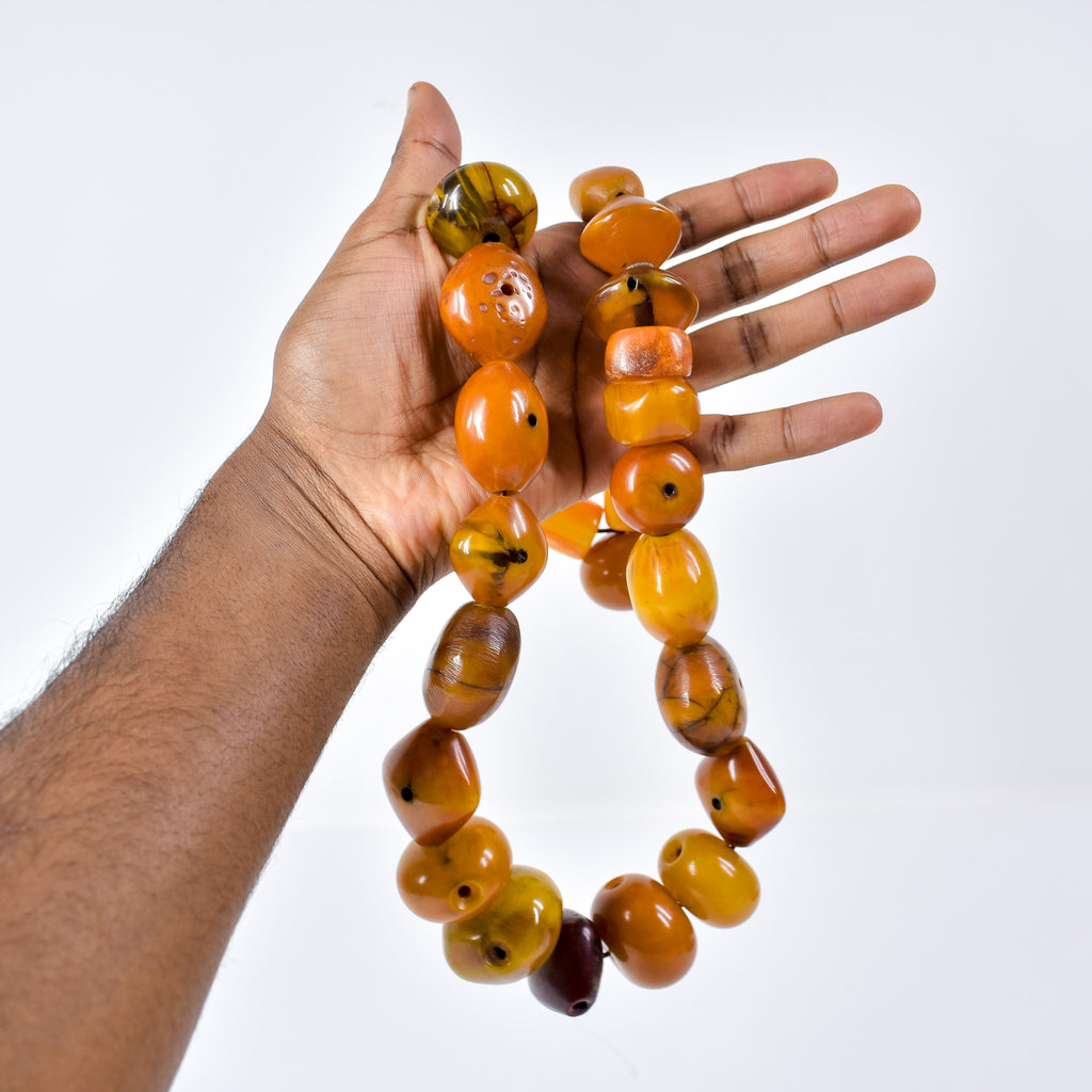 Old Mauritanian Faux Amber Trade Beads Henry Collection