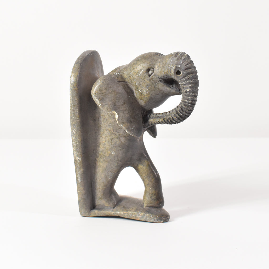 Shona Stone Elephant Sculpture Bookend Zimbabwe