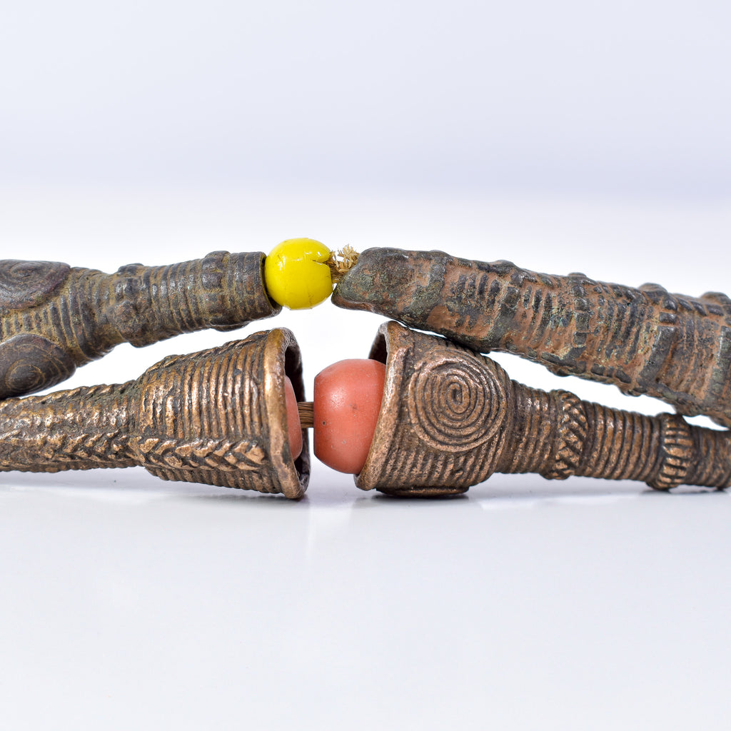 Very Rare Yoruba Brass Hair Beads