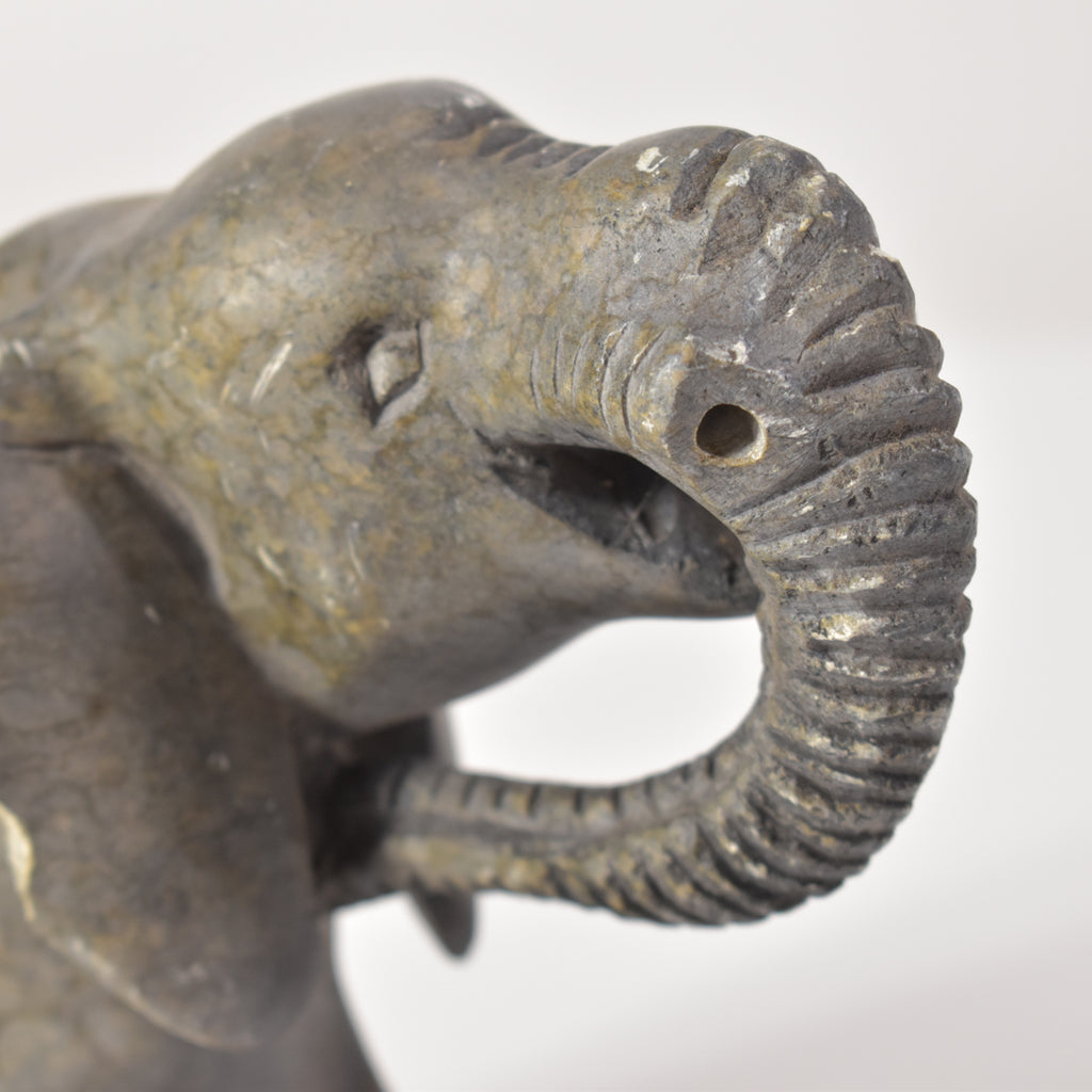 Shona Stone Elephant Sculpture, Bookend, Zimbabwe