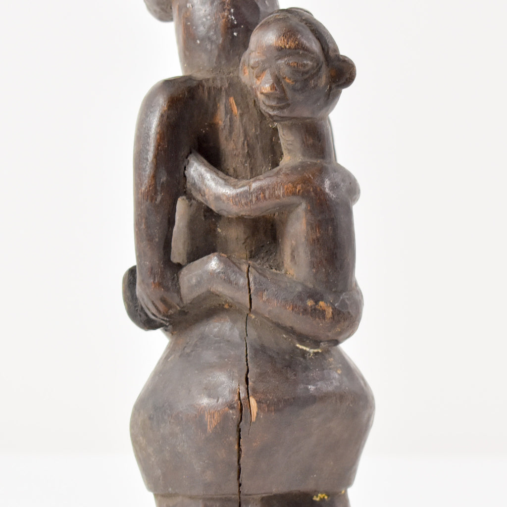 Yaka Miniature Figure with Child 10 Inch Congo