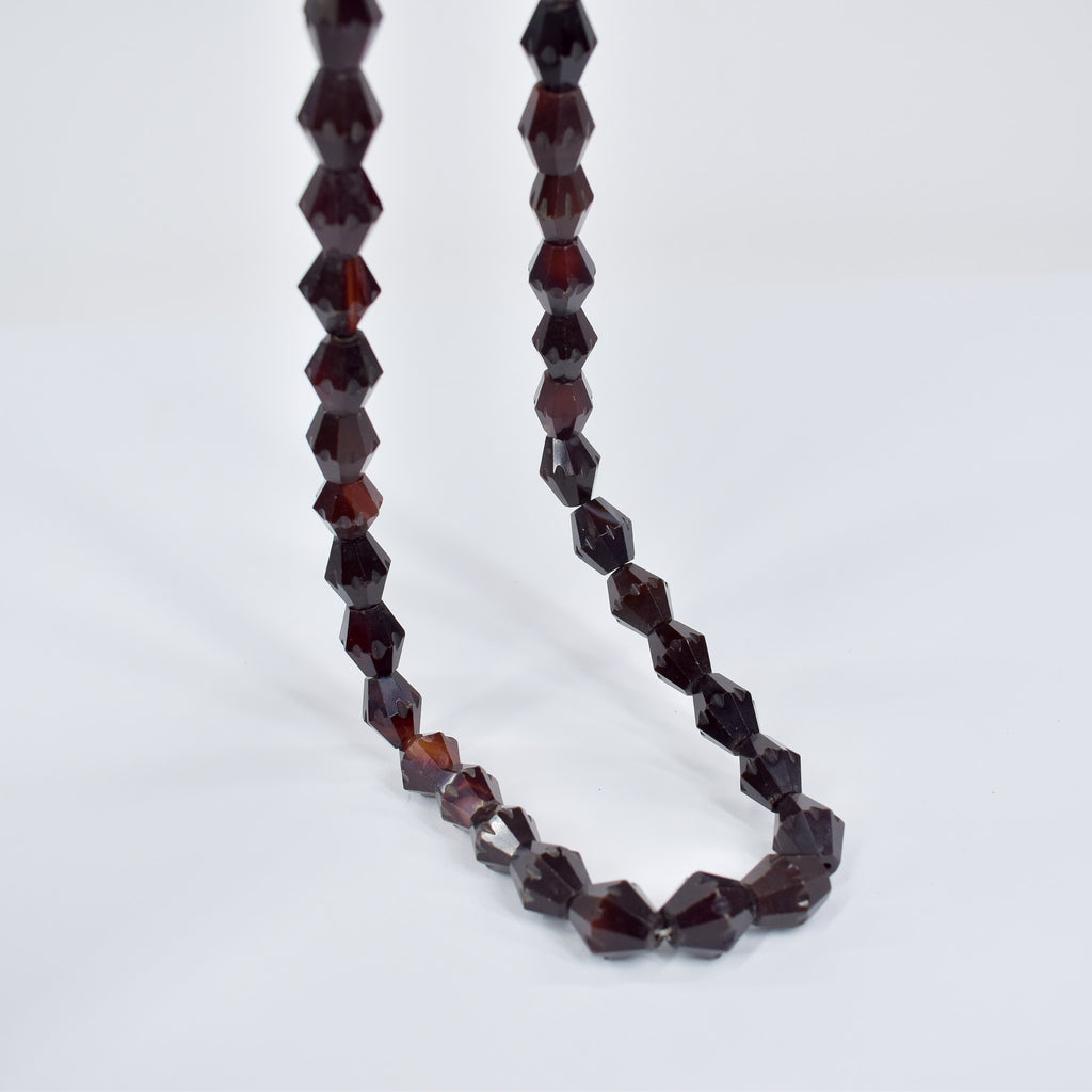 Carnelian Red Agate Faceted Bicone Trade Beads